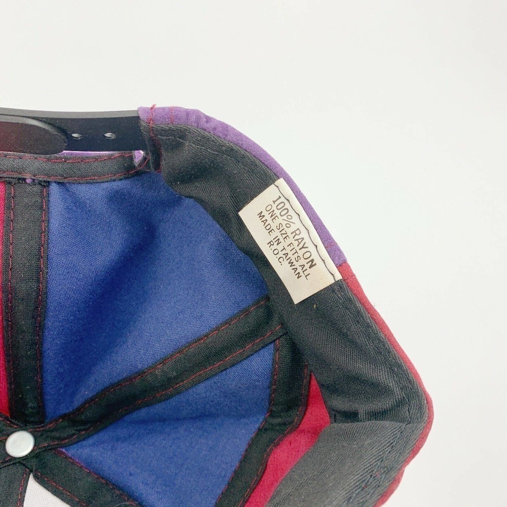 VINTAGE South Dakota Patchwork Rayon Multicolor Snapback Trucker Hat Cap - Picture 7 of 8